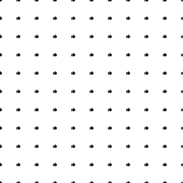 Square seamless background pattern from geometric shapes. The pattern is evenly filled with small black thumb up symbols. Vector illustration on white background