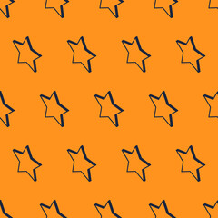 Orange shape stars quality icon seamless pattern. EPS 10 isometric vector illustration