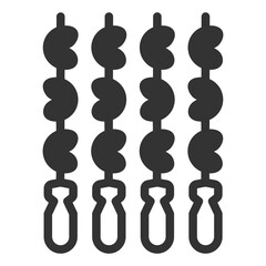 Skewers on skewers - icon, illustration on white background, glyph style