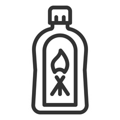 Lighter fluid in a bottle - icon, illustration on white background, outline style