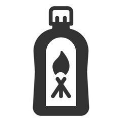Lighter fluid in a bottle - icon, illustration on white background, glyph style