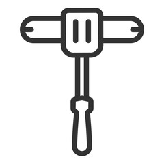 Hot sausage on the shoulder - icon, illustration on white background, outline style