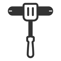 Hot sausage on the shoulder - icon, illustration on white background, glyph style