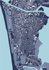 map of the city of Liepaja, Latvia