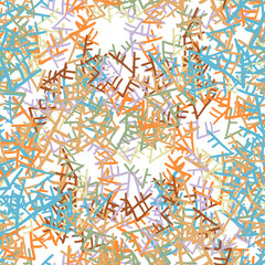 Fantasy messy freehand doodle geometric shapes seamless pattern. Infinity ditsy scribble abstract card, layout. Creative background. Textile, fabric, wrapping paper.