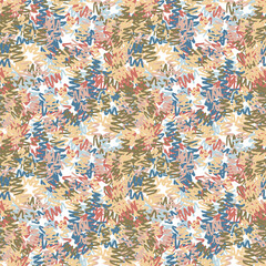 Fototapeta premium Fantasy messy freehand doodle geometric shapes seamless pattern. Infinity ditsy scribble abstract card, layout. Creative background. Textile, fabric, wrapping paper.