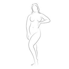 Naklejka premium Female body silhouette vector illustration