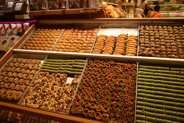 sale of spices and sweets in Istanbul, Turkey at the Egyptian market