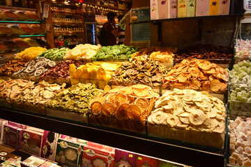 sale of spices and sweets in Istanbul, Turkey at the Egyptian market