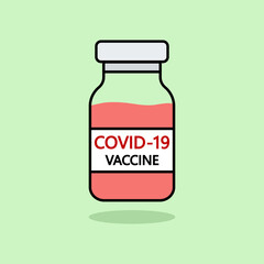 Coronavirus vaccine icon. Symbol of antivirus vaccination, disease treatment. Vector illustration.