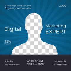 Social media marketing webinar design live post template © CreativeTaslim