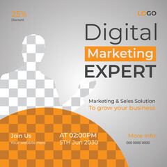 Social media marketing webinar design live post template © CreativeTaslim
