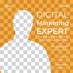 Social media marketing webinar design live post template © CreativeTaslim