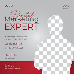 Social media marketing webinar design live post template © CreativeTaslim