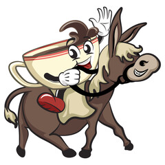 cartoon smart cup illustration vector on dongky