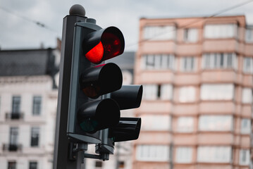Traffic light on red