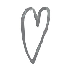 Vector Outline Illustration of Heart Shape isolated on white background