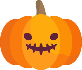 jack o lantern pumpkin cartoon flat illustration