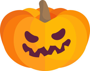 jack o lantern pumpkin cartoon flat illustration