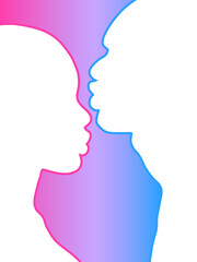 Vector couple colorful abstract illustration.