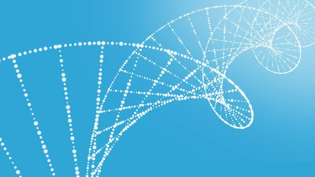 DNA animation with DNA data transmission. DNA helix, Health, medicine, biology, macroscopic life. Rotating RNA. Science and medicine in 3D animation with blue background