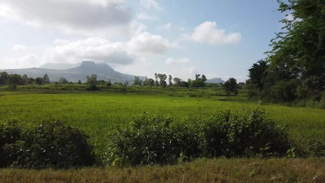 Scenic View Of Clouds Above The Peak Of Mount Brahmagiri In The Western Ghats Of Maharashtra In India On A Sunny Day. wide