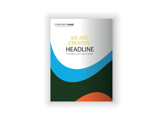 A4 book cover with curved geometric shapes.