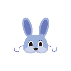 Obraz premium Rabbit or bunny cute children carnival mask flat vector illustration isolated.