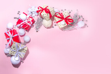 Fluffy pink Christmas background