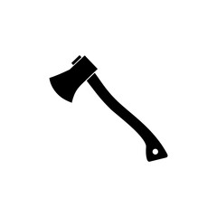 Black Axe Icon or Ax Icon On White Background Simple Flat Symbol