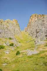 mountains rock landscape with sky and clouds