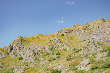 mountain landscape with deep blue sky