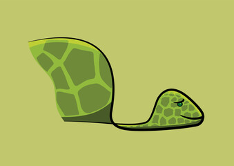 Stylized green turtle with skin texture