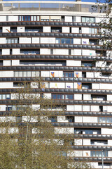 Catalan independence flags in building