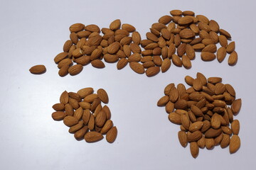 Almonds isolated on white background