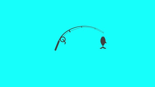 fishing animation in blue background,vector best animation in 4k.