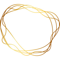 Gold line frame or golden outline border illustration. Elegant linear round border. Shine square element. Abstract oval template, decorative framework