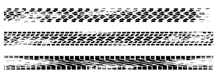 collection traces of tires black and white.  black tire tracks on white background.tire tracks with separate grunge texture tire marks tire
