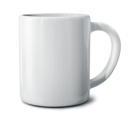 Isolated white ceramic mug. 3D Rendering