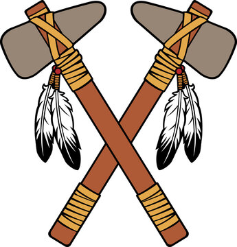Crossed native American tomahawk png illustration