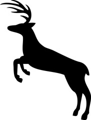 Deer jumping silhouette png illustration