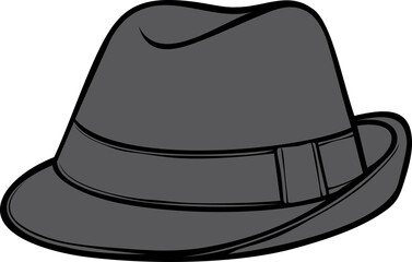  Men's classic fedora hat png illustration