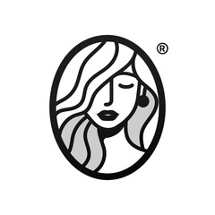 Beautiful woman logo with hair