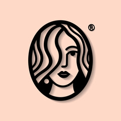 Beautiful woman logo with hair