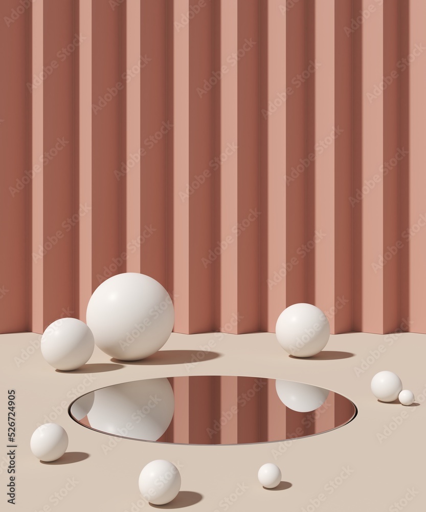 Poster background 3d scene with podium, minimal product display mock up scene and geometric shape object. 3