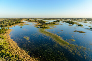 Aerial view of Okavango Delta. Botswana