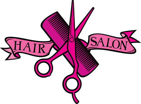 Haircut or hair salon symbol png illustration