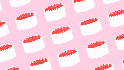 Strawberry cake wallpaper♪