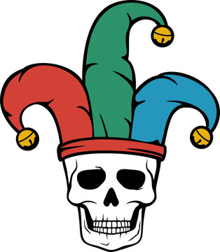 Joker skull color png illustration