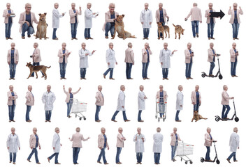 collage of a woman in full growth displaying many professions